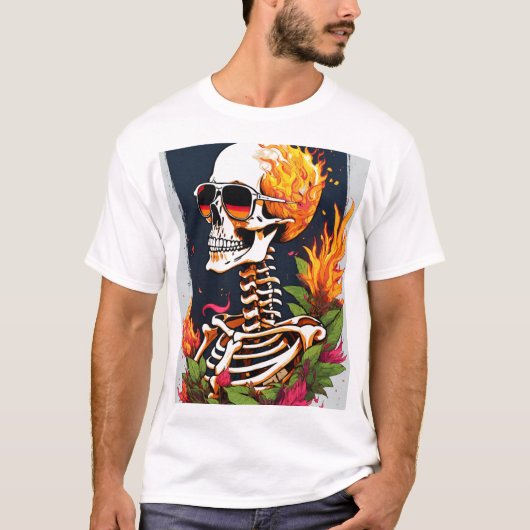 Rock & Roll Skull Crossbones T-Shirt Design (Vorderseite)