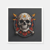 Rock & Roll Skull Patch Serviette (Vorderseite)