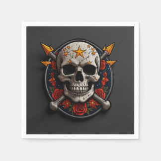Rock & Roll Skull Patch Serviette