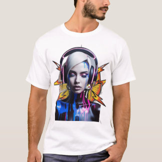 Rock & Roll Skull Patch T - Shirt Design