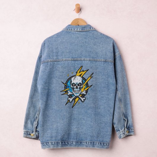 Rock & Roll Skull Thunder Patch Jeansjacke (Hangar)