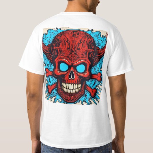 Rock & Roll Skull - Zeitloser Geist der Rebellen � T-Shirt (Rückseite)