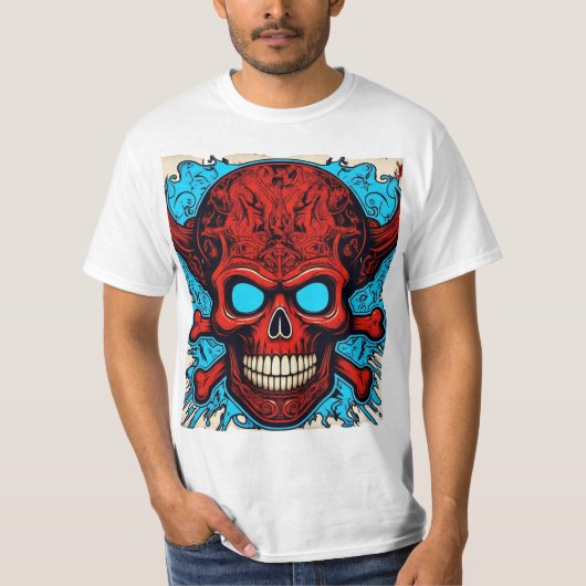 Rock & Roll Skull - Zeitloser Geist der Rebellen � T-Shirt (Vorderseite)