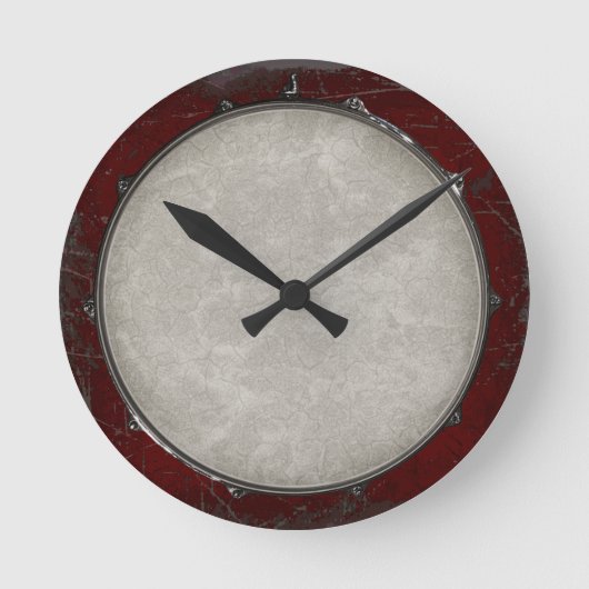 Rock & Roll Snare Drum Heavy Metal Drummer Musik Runde Wanduhr (Vorderseite)