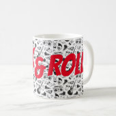 Rock & Roll Tasse - rot & schwarz - Text anpassen (VorderseiteRechts)