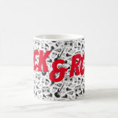 Rock & Roll Tasse - rot & schwarz - Text anpassen (Mittel)