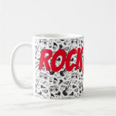 Rock & Roll Tasse - rot & schwarz - Text anpassen (Links)