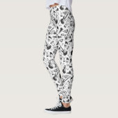 Rock & Roll thematische Leggings - Schwarzweiß (Links)