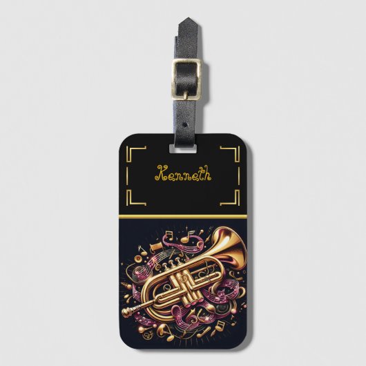 Rock & Roll Trumpet Gepäckanhänger (Vorderseite Vertikal)