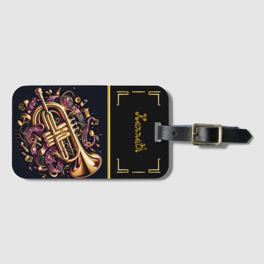 Rock & Roll Trumpet Gepäckanhänger (Vorderseite (Horizontal))