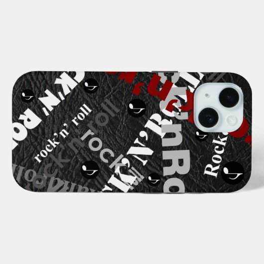 Rock & Roll Typografie - schwarz Case-Mate iPhone Hülle (Rückseite (Horizontal))
