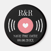 Rock & roll vinyl music record Wedding save date Magnet (Vorne)