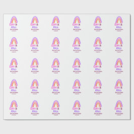 Rock & roll wedding add couple name retro rainbow  geschenkpapier