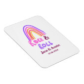Rock & roll wedding add couple name retro rainbow magnet (Rechte Seite)