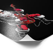 Rock & Roll Weihnachtsmann-Claus Gitarrist Fotodruck (Ecke)