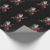 Rock & Roll Weihnachtsmann-Claus Gitarrist Geschenkpapier (Ecke)