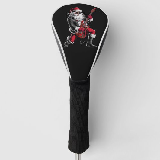 Rock & Roll Weihnachtsmann-Claus Gitarrist Golf Headcover (Vorderseite)