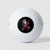 Rock & Roll Weihnachtsmann-Claus Gitarrist Golfball (Vorderseite)