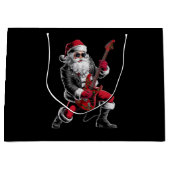 Rock & Roll Weihnachtsmann-Claus Gitarrist Große Geschenktüte (Vorderseite)