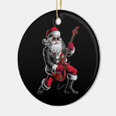 Rock & Roll Weihnachtsmann-Claus Gitarrist Keramik Ornament (Links)