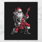 Rock & Roll Weihnachtsmann-Claus Gitarrist Weinetikett (Einzelnes Label)