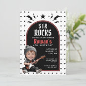 Rock & Roll zum Geburtstag Foto Einladung (Stehend Vorderseite)