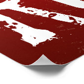 Rock + Rolle in Schwarz und Rot Poster (Ecke)