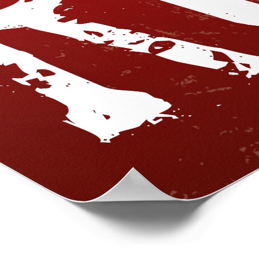 Rock + Rolle in Schwarz und Rot Poster (Ecke)