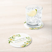 Rock Rose Aquarellfarben Botanica Hochzeit Runder Pappuntersetzer (Vor Ort)