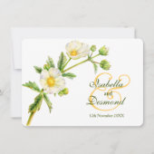 Rock Rose Aquarellkunst Grüne Hochzeit Einladung (Vorderseite)