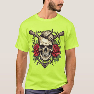 "Rock & Rose" Skull Tattoo T-Shirt