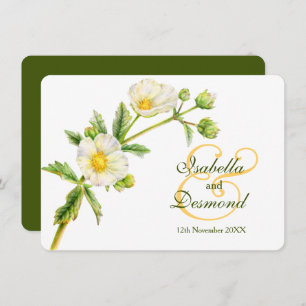Rock Rose Wasserfarben Kunst, grüne Hochzeit Einladung