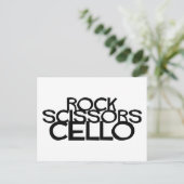 Rock Scissors Cello Postkarte (Stehend Vorderseite)