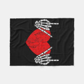 Rock Skeleton Hand Heart Rock and Roll Fleecedecke (Vorderseite (Horizontal))