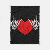 Rock Skeleton Hand Heart Rock and Roll Fleecedecke (Vorderseite)