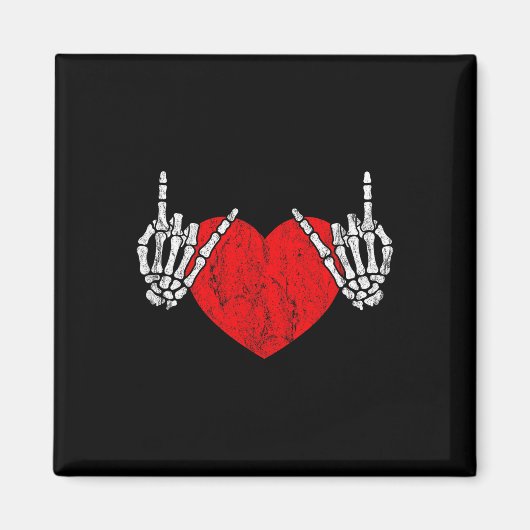 Rock Skeleton Hand Heart Rock and Roll Magnet (Vorne)