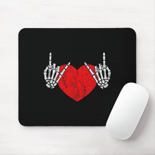 Rock Skeleton Hand Heart Rock and Roll Mousepad (Mit Mouse)