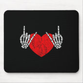 Rock Skeleton Hand Heart Rock and Roll Mousepad (Vorne)