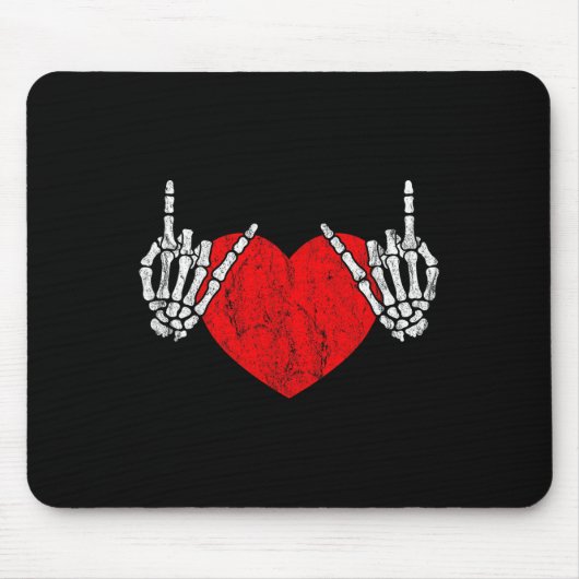 Rock Skeleton Hand Heart Rock and Roll Mousepad (Vorne)