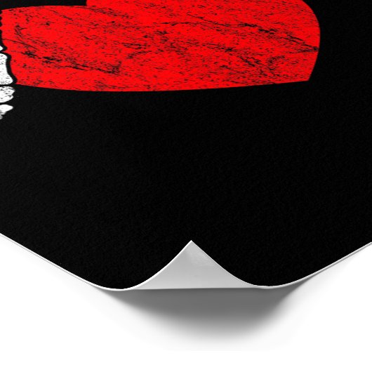 Rock Skeleton Hand Heart Rock and Roll Poster (Ecke)