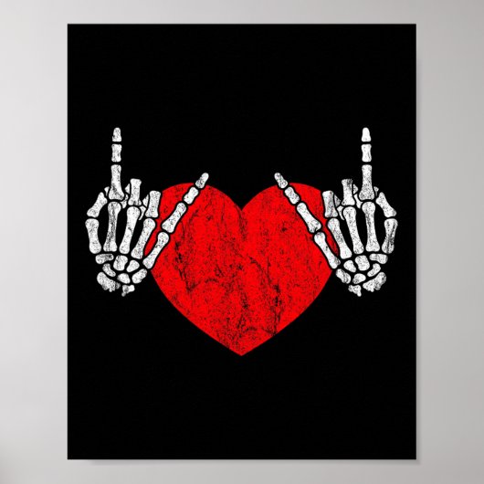 Rock Skeleton Hand Heart Rock and Roll Poster (Vorne)