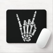 Rock Skeleton Hand Rock'n'Roll Metal Distressed Ha Mousepad (Mit Mouse)