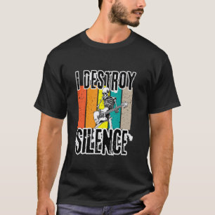 Rock Skelett spielt Gitarre Skelett Bass Gitarrist T-Shirt