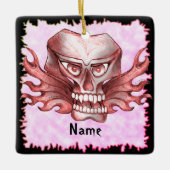 Rock Skull Biker Keramikornament (Vorderseite)