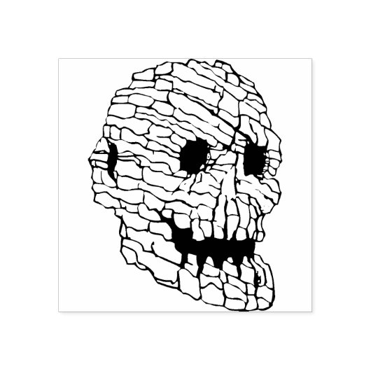 Rock skull Illustration Art Briefmarken Gummistempel (Prägung)