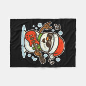 Rock Snowman With Guitar Premium Tri-blend  Fleecedecke (Vorderseite (Horizontal))