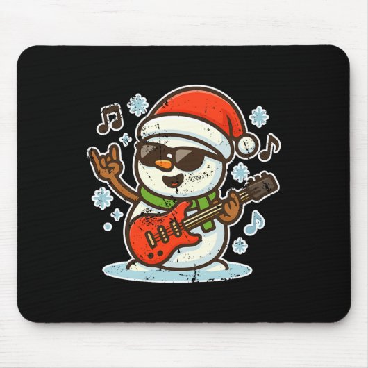 Rock Snowman With Guitar Premium Tri-blend Mousepad (Vorne)