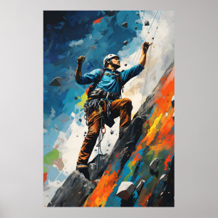 Rock Sport Kletterwand Paint Poster