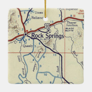 Rock Springs Wine Vintage Karte Keramikornament