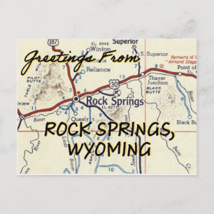 Rock Springs Wyoming Vintage Postkarte